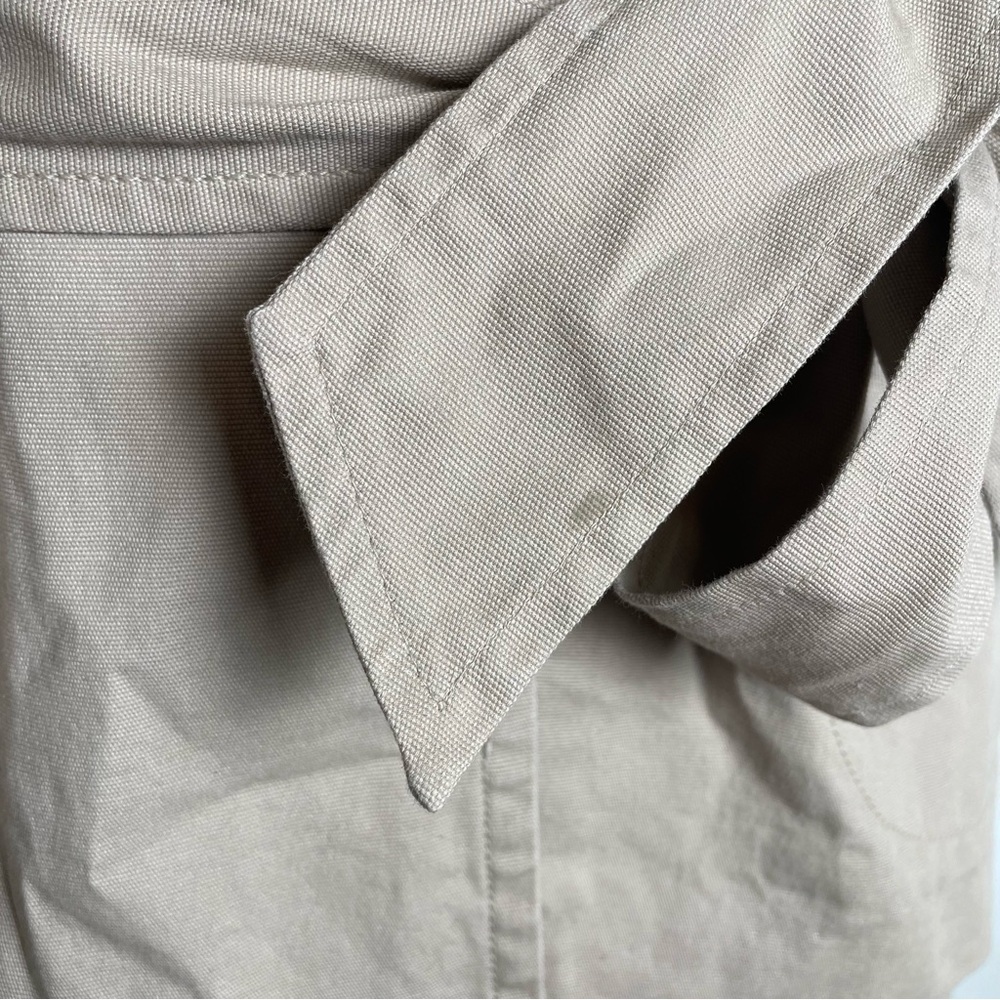 Apostrophe Belted Blazer Jacket Women’s L Beige Cotton Canvas Statement Buttons - Picture 8 of 16